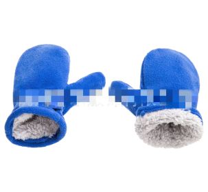 Children's Mittens Cover Polar Fleece Velcro Gloves (Option: Royal Blue-XL)