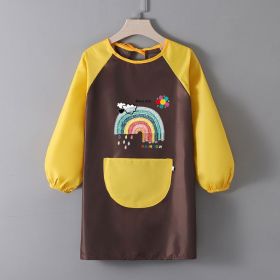 Baby Painting Overclothes Breathable Bib Apron (Option: A Coffee Body Yellow Sleeves-XL)