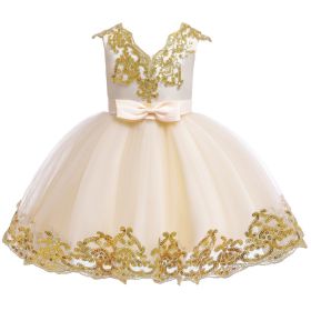 Children's Dress Princess Sequins Tulle Tutu Skirt (Option: Champagne-120cm)